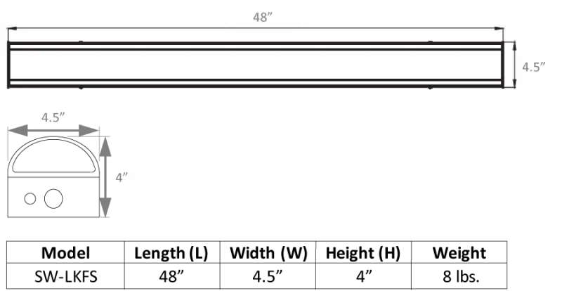 4FT LED Stairwell Light Lumen Selectable 4,200/4,800/6,000LM Kelvin Selectable 35K/4K/5K - Let There Be Lighting