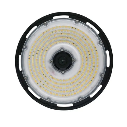 LED UFO Round High Bay Lumen Selectable 16,000/18,000/22,000LM Kelvin Selectable 4K/5K Plug-In Sensor Ready Black or White Finish - Let There Be Lighting