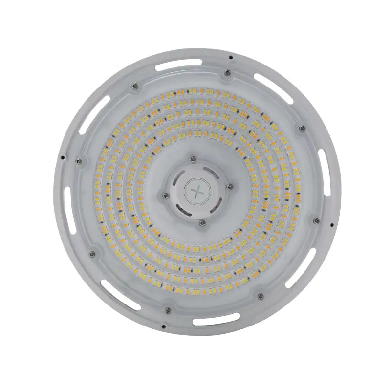 LED UFO Round High Bay Lumen Selectable 16,000/18,000/22,000LM Kelvin Selectable 4K/5K Plug-In Sensor Ready Black or White Finish - Let There Be Lighting