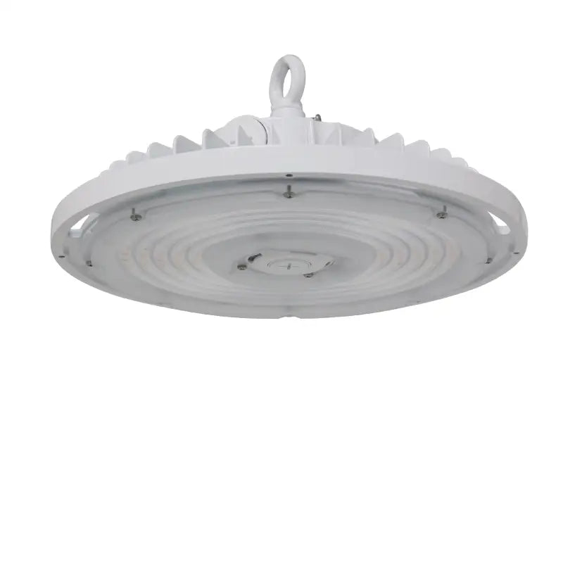 LED UFO Round High Bay Lumen Selectable 16,000/18,000/22,000LM Kelvin Selectable 4K/5K Plug-In Sensor Ready Black or White Finish - Let There Be Lighting