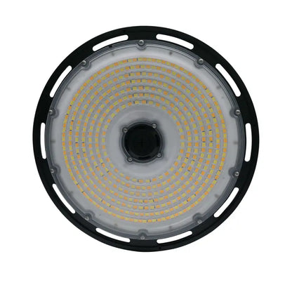 LED UFO Round High Bay Lumen Selectable 24,000/30,000/35,000LM Kelvin Selectable 4K/5K Plug-In Sensor Ready Black or White Finish - Let There Be Lighting