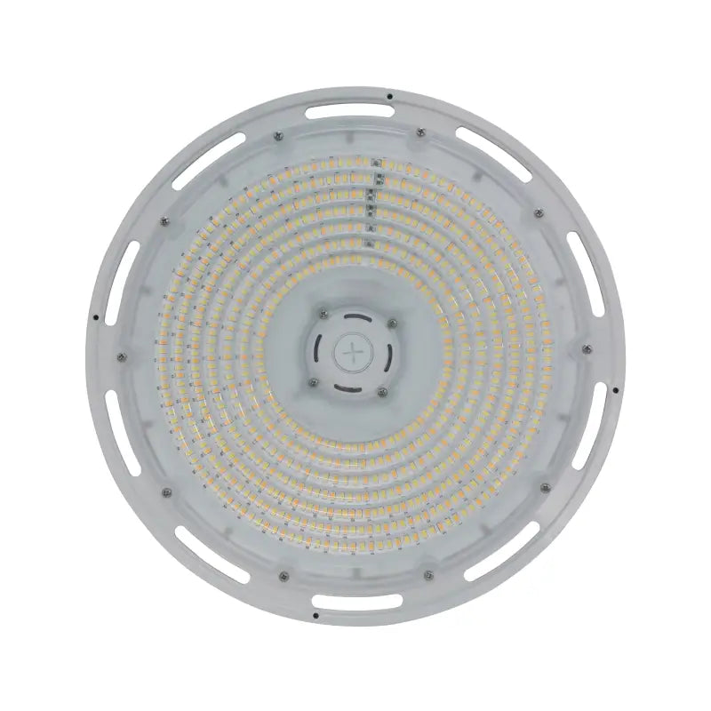 LED UFO Round High Bay Lumen Selectable 24,000/30,000/35,000LM Kelvin Selectable 4K/5K Plug-In Sensor Ready Black or White Finish - Let There Be Lighting