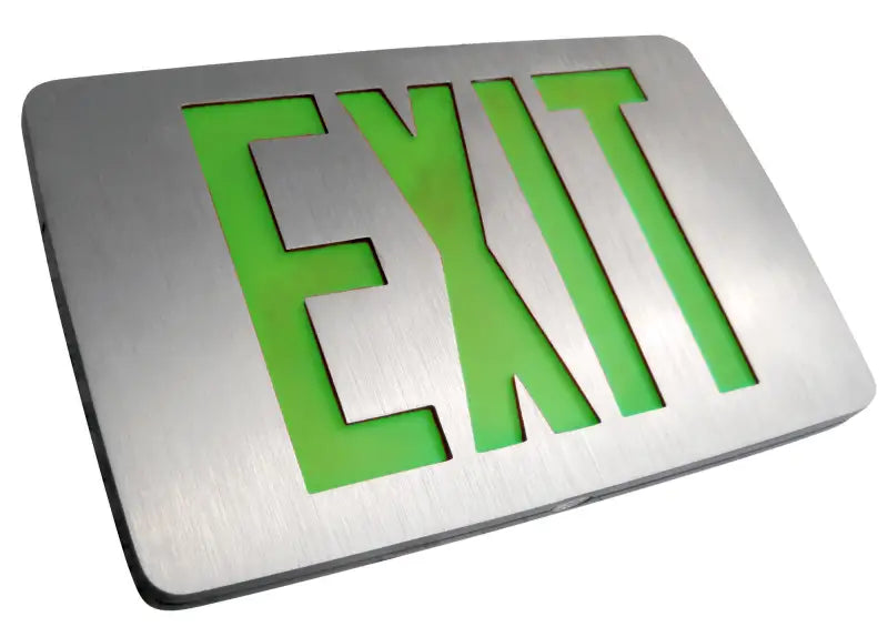 Low-Profile LED Die-Cast Aluminum Exit Sign with Battery Backup - Let There Be Lighting