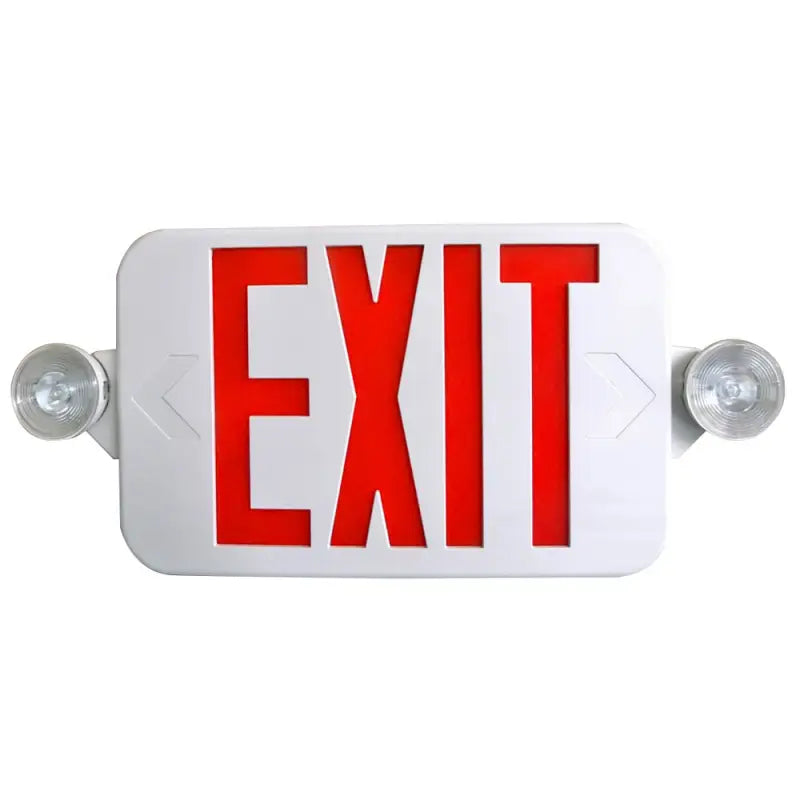 Red or Green Letter Selectable LED Exit & Emergency Combo with Battery Backup - Let There Be Lighting