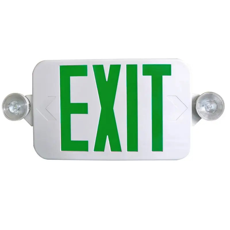 Red or Green Letter Selectable LED Exit & Emergency Combo with Battery Backup - Let There Be Lighting