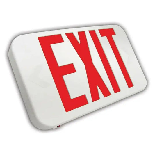 Slim LED Exit Sign Rounded Edges with Battery Backup - Let There Be Lighting