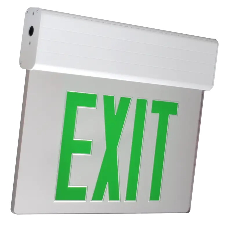 Universal Mount LED Edge Lit Exit Sign with Battery Backup - Surface Mount Edge Lit Exit Sign