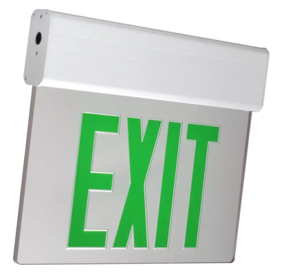 Universal Mount LED Edge Lit Exit Sign with Battery Backup - Surface Mount Edge Lit Exit Sign