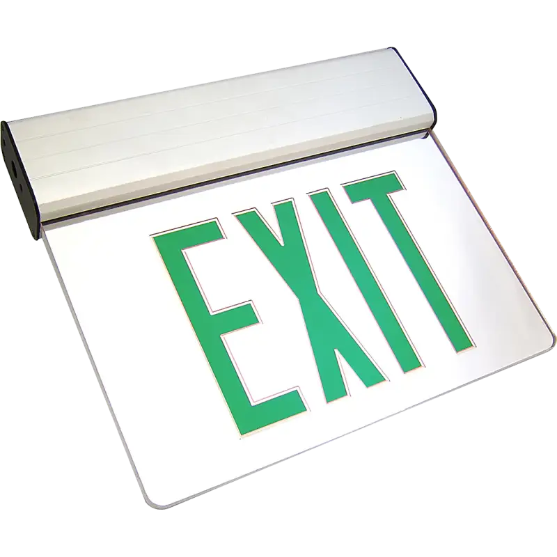 Universal Mount LED Edge Lit Exit Sign with Battery Backup - Surface Mount Edge Lit Exit Sign