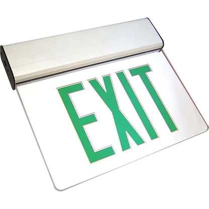 Universal Mount LED Edge Lit Exit Sign with Battery Backup - Surface Mount Edge Lit Exit Sign