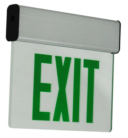 Universal Mount LED Edge Lit Exit Sign with Battery Backup - Surface Mount Edge Lit Exit Sign