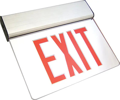 Universal Mount LED Edge Lit Exit Sign with Battery Backup - Surface Mount Edge Lit Exit Sign