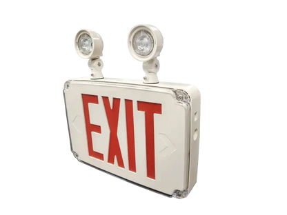 Wet Location Exit & Emergency Combo Selectable Red or Green Lettering - Exit and emergency combo