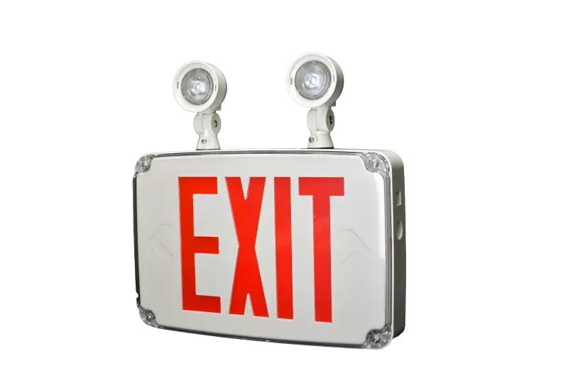 Wet Location Exit & Emergency Combo Selectable Red or Green Lettering - Exit and emergency combo