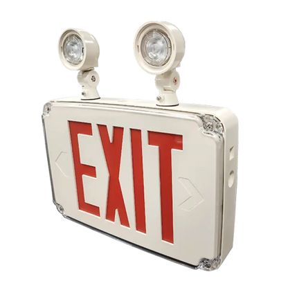 Wet Location Exit & Emergency Combo Selectable Red or Green Lettering - Exit and emergency combo