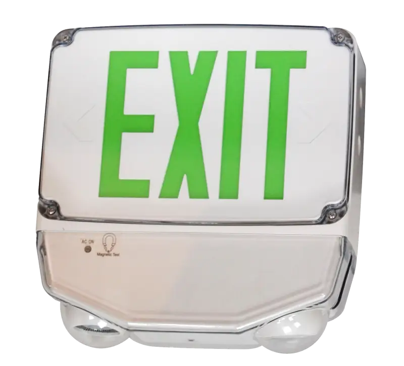 Wet Location LED Exit & Emergency Combo with Battery Backup - Let There Be Lighting