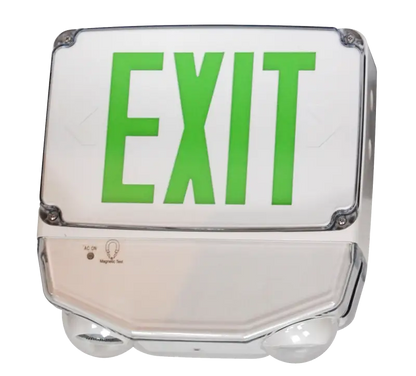 Wet Location LED Exit & Emergency Combo with Battery Backup - Let There Be Lighting